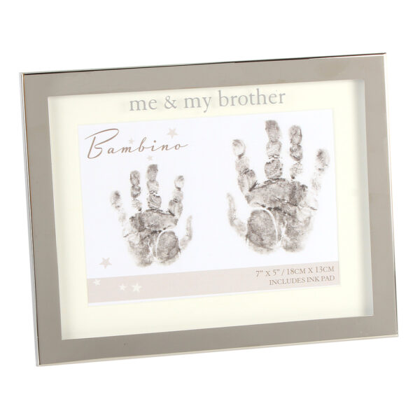 Bambino Silver Colour Handprint Frame Me and My Brother 7″ x 5″