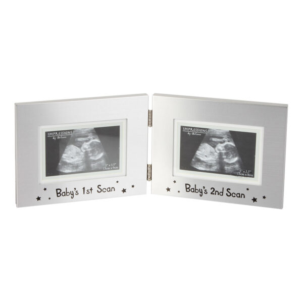 Celebrations Aluminium Frame "Baby's First and Second Scan" 4" x 2.5"
