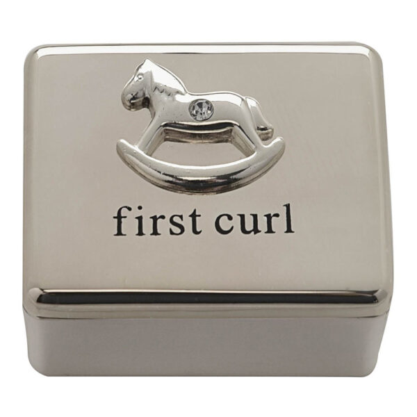 Bambino Silver Plated First Curl Box - Rocking Horse Icon