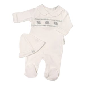 My Little Chick Baby All in One with Smocking and Hat - Elephant