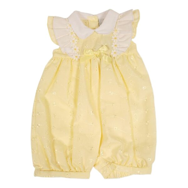 My Little Chick Baby Girls Romper with Bow - Daisies