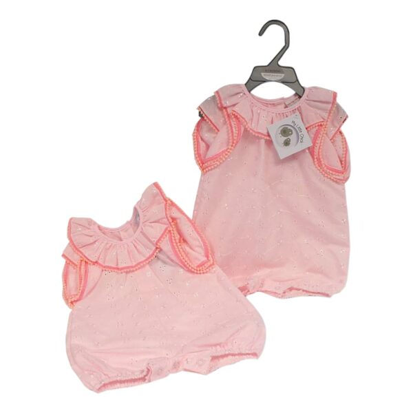 My Little Chick Baby Girls Romper with Embroidery - Pink