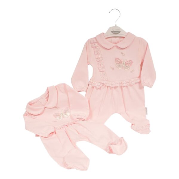 Just For Me Baby Girls All in One with Lace and Embroidery - Pink