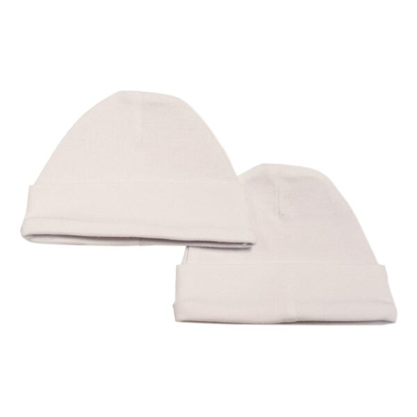 Nursery Time Newborn Baby Hats 2-Pack - White