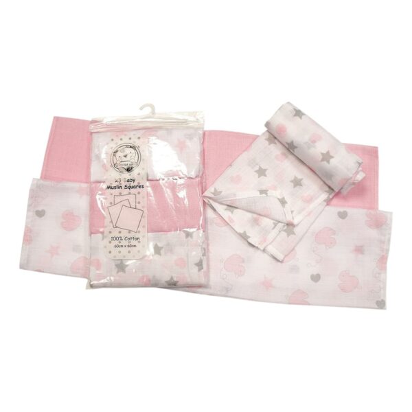 Nursery Time Baby Muslin Squares 3 Pack