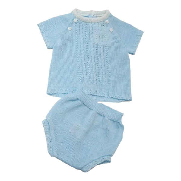 Nursery Time Baby Boys Knitted 2 Piece Set - Sky