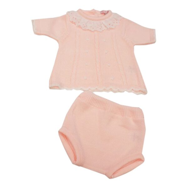 My Little Chick Knitted Baby Girls 2 Piece Set - Pink