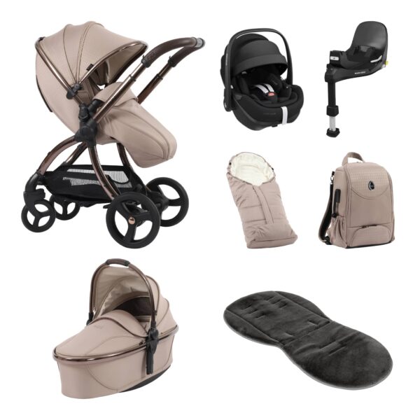 Egg3 Luxury Travel System - Maxi Cosi Pebble 360 Pro 2 - Houndstooth Almond