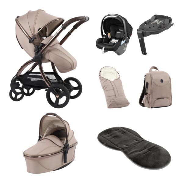 Egg3 Luxury Travel System - Peg Perego Primo Viaggio Lounge - Houndstooth Almond