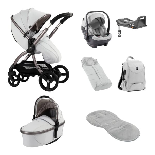 Egg3 Luxury Travel System - Egg Car Seat - Houndstooth Silver