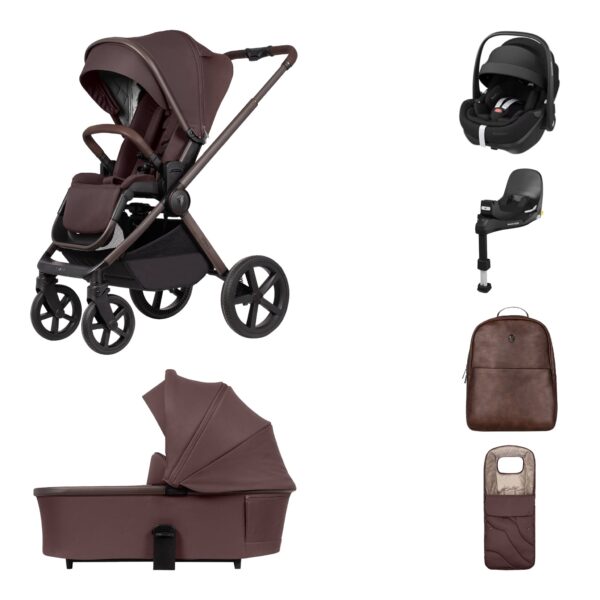 Venicci Tinum Upline 2 Travel System - SE Burgundy - Maxi Cosi Pebble 360 Pro 2 Car Seat