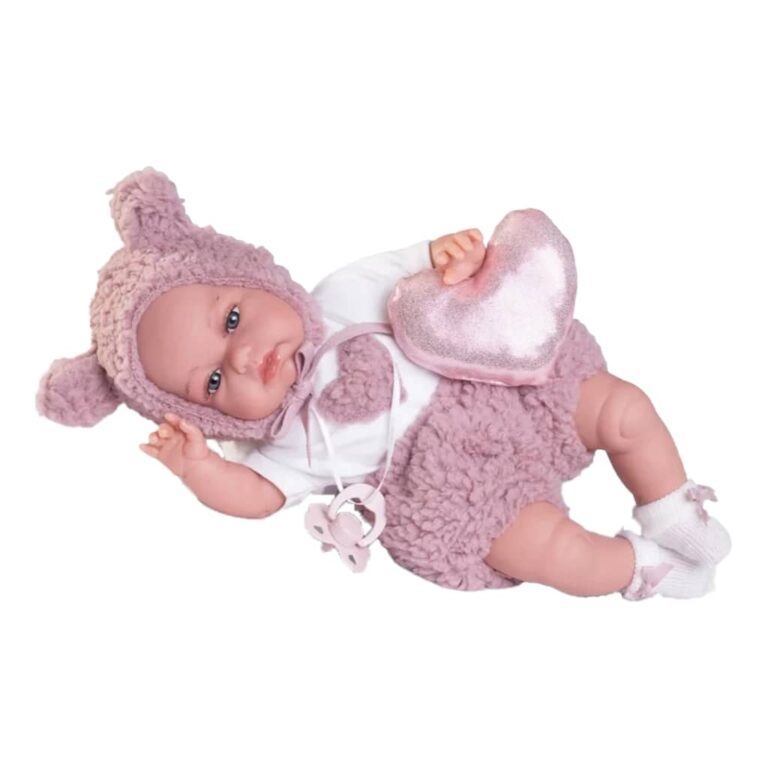 Roma Antonio Juan Doll - Toneta Pink Teddy Sherpa - 34 cm