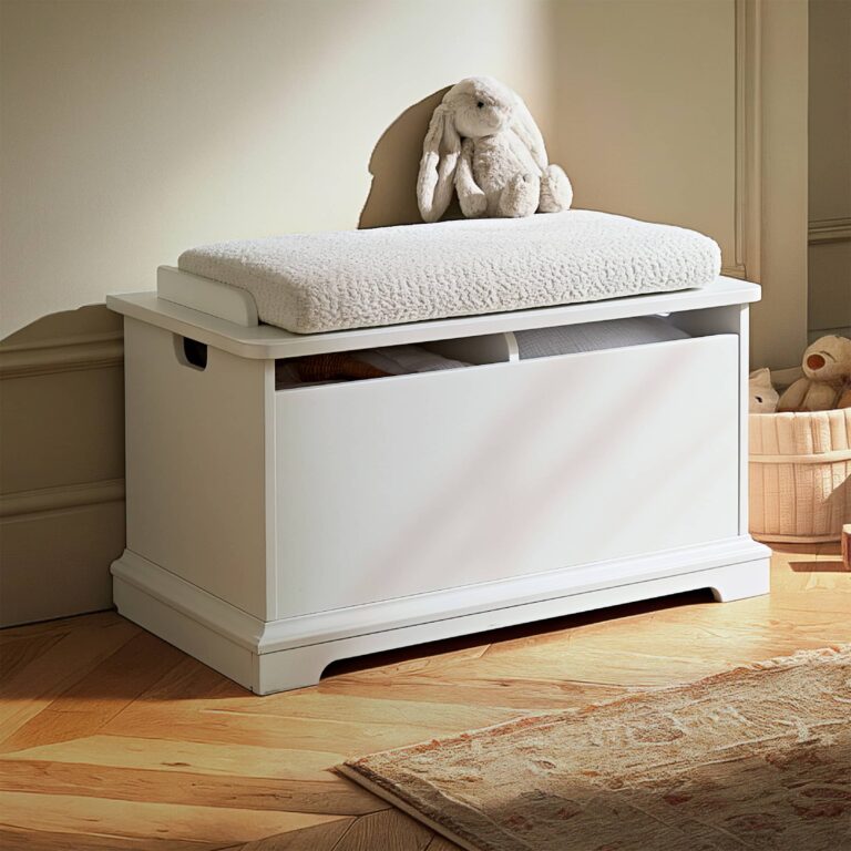 CuddleCo Beaumont Storage Box and Cushion Set - White